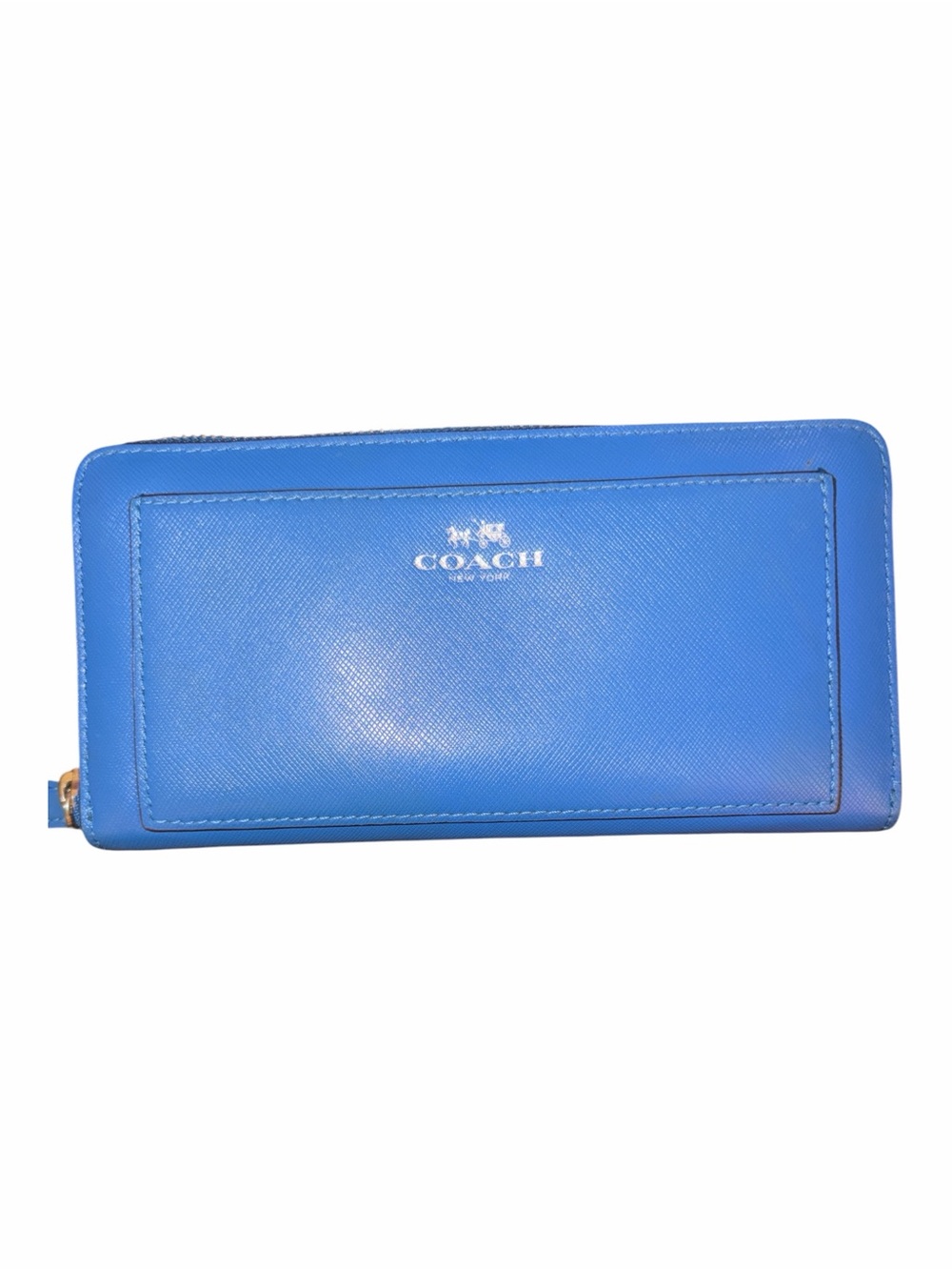 Excellent condition rare Coach Zip-Around Leather Wallet in Bright Blue